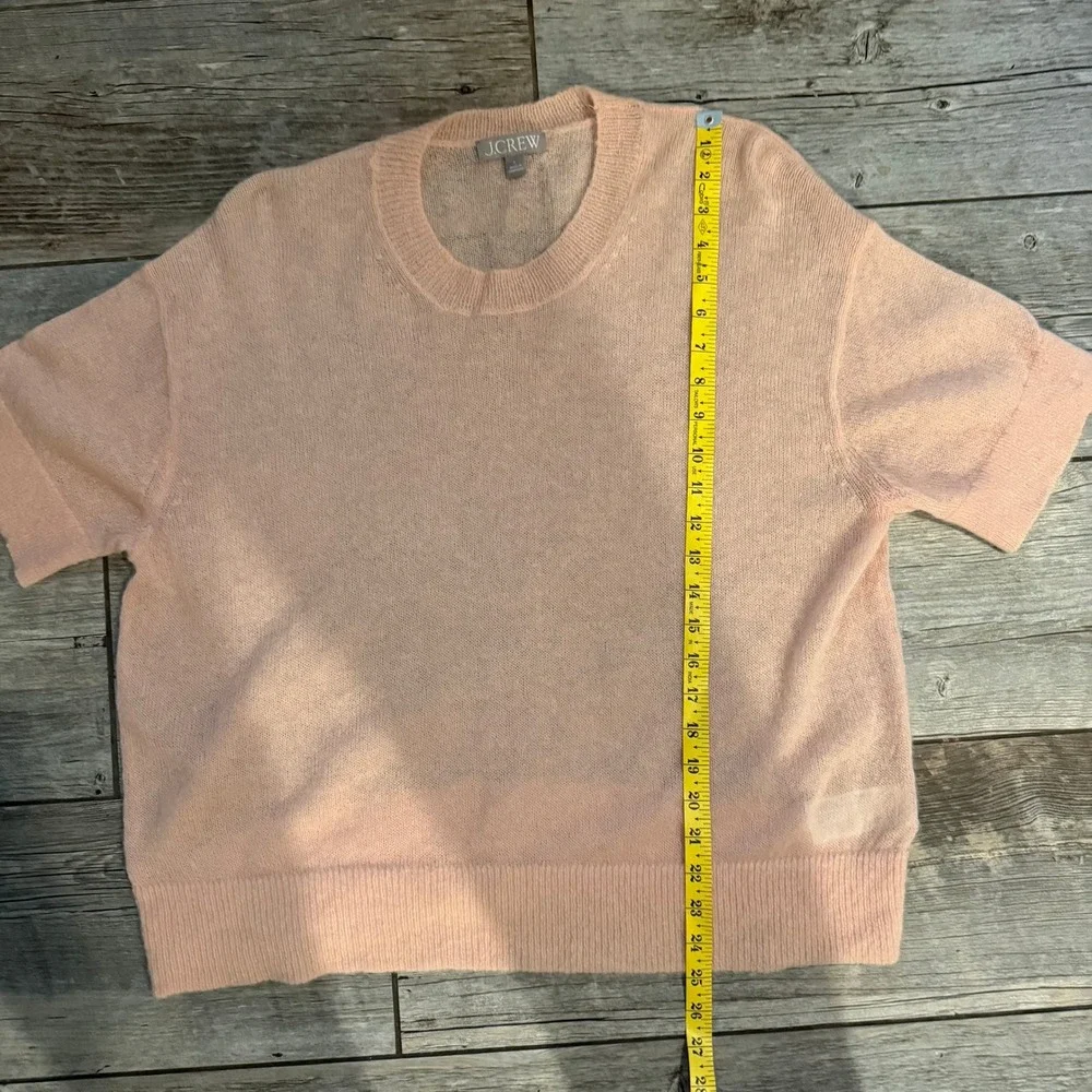 J.Crew Womens Alpaca Wool Blend Short Sleeve Crewneck Sweater Peach Large